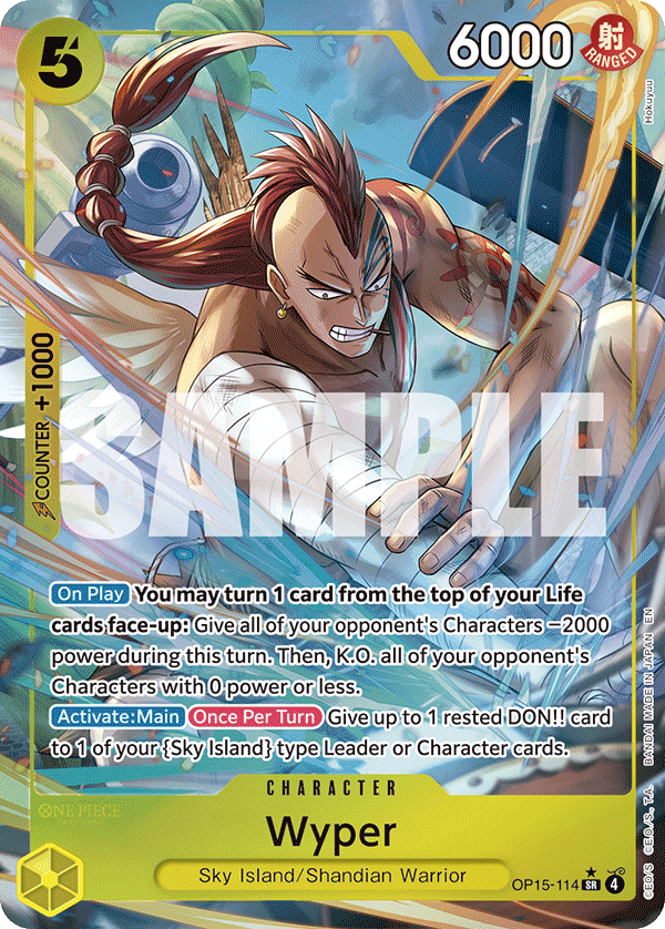 Wyper OP15-114, the SR printing from OP-15 of the One Piece Card Game