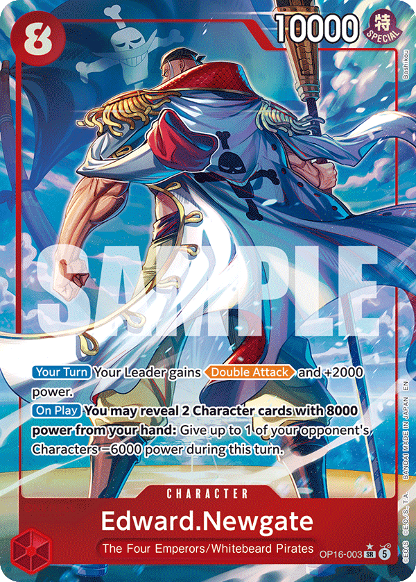 Edward.Newgate OP16-003, the SR printing from OP-16 of the One Piece Card Game