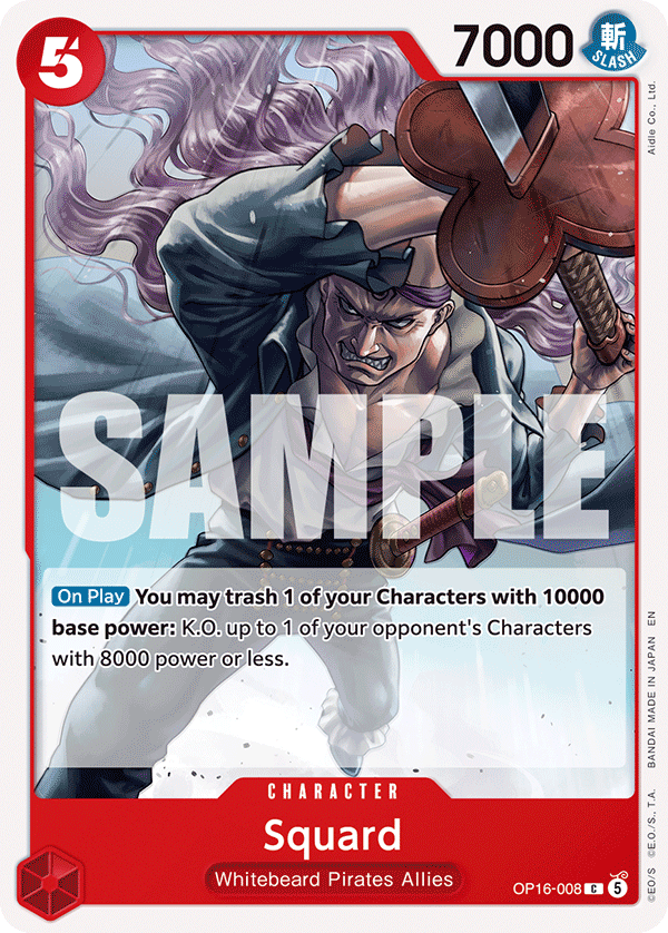 Squard OP16-008, the C printing from OP-16 of the One Piece Card Game