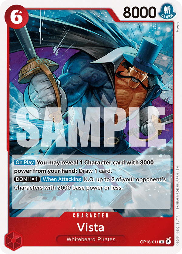 Vista OP16-011, the R printing from OP-16 of the One Piece Card Game