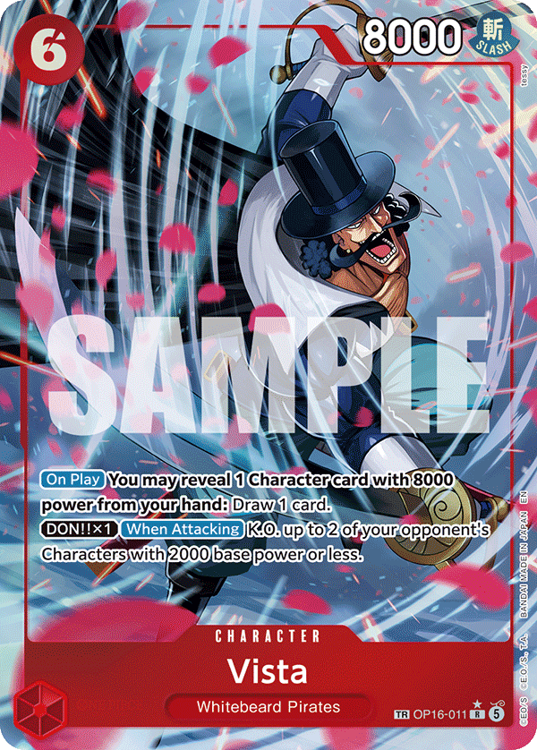 Vista OP16-011, the TR printing from OP-16 of the One Piece Card Game