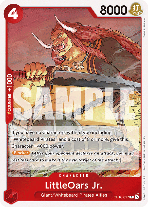 LittleOars Jr. OP16-017, the R printing from OP-16 of the One Piece Card Game