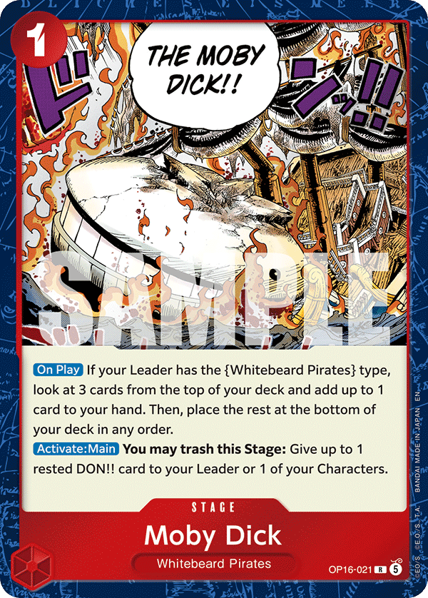 Moby Dick OP16-021, the R printing from OP-16 of the One Piece Card Game