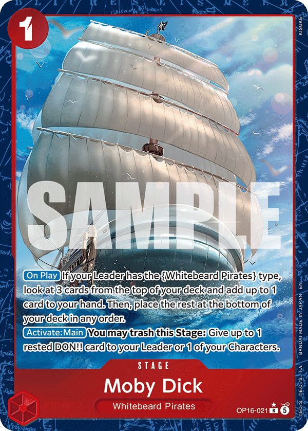 Moby Dick OP16-021, the R printing from OP-16 of the One Piece Card Game