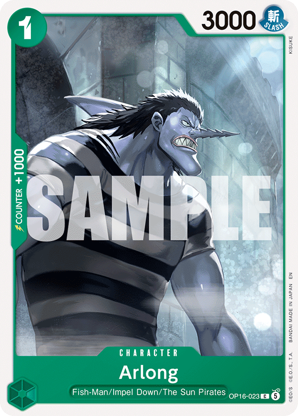 Arlong OP16-023, the C printing from OP-16 of the One Piece Card Game