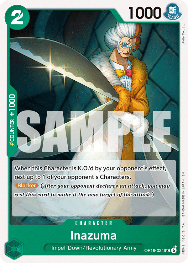 Inazuma OP16-024, the UC printing from OP-16 of the One Piece Card Game