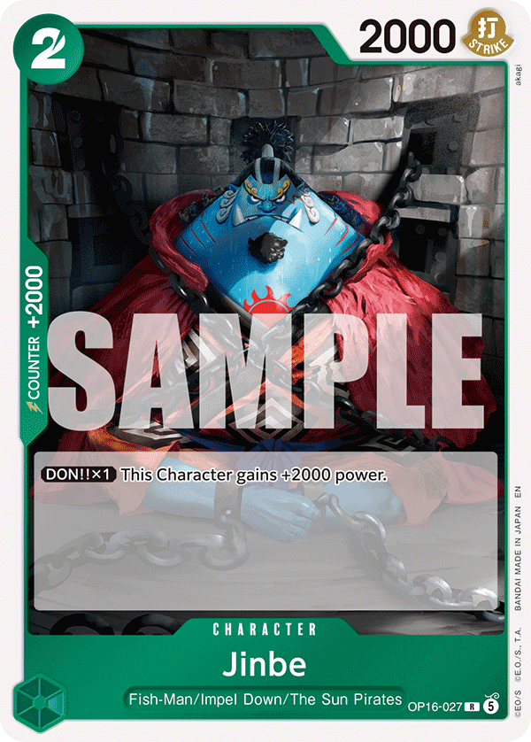 Jinbe (027) OP16-027, the R printing from OP-16 of the One Piece Card Game