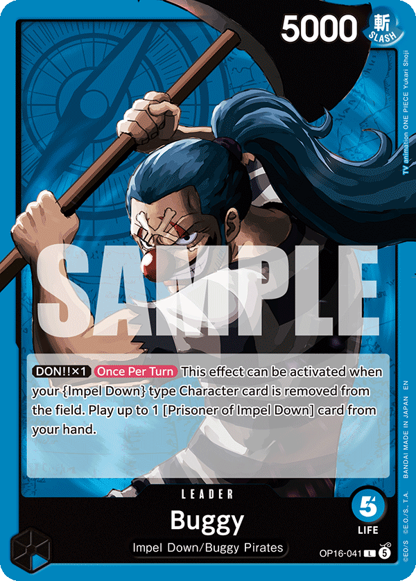 Buggy (041) OP16-041, the L printing from OP-16 of the One Piece Card Game