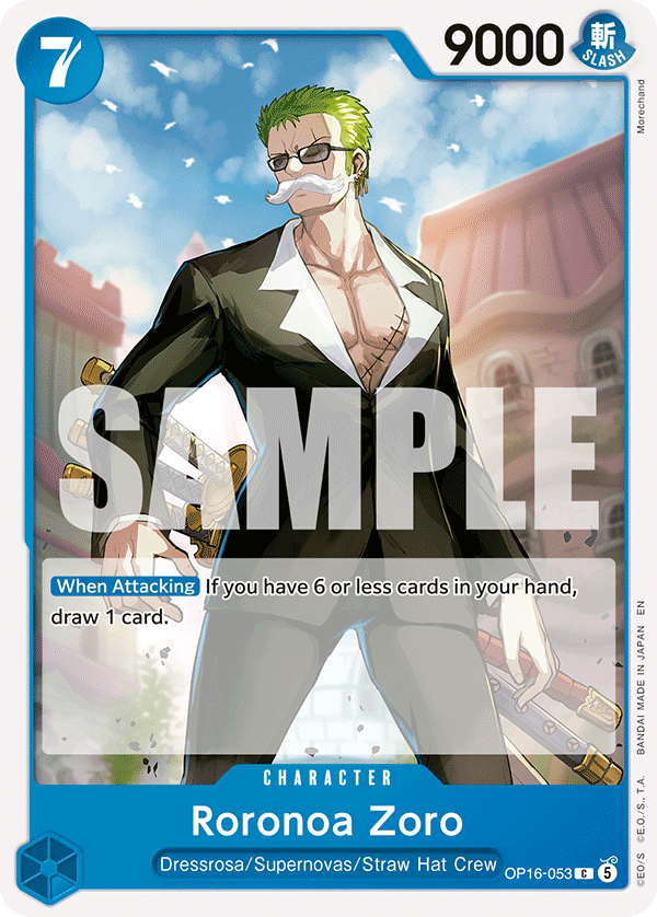 Roronoa Zoro (053) OP16-053, the C printing from OP-16 of the One Piece Card Game