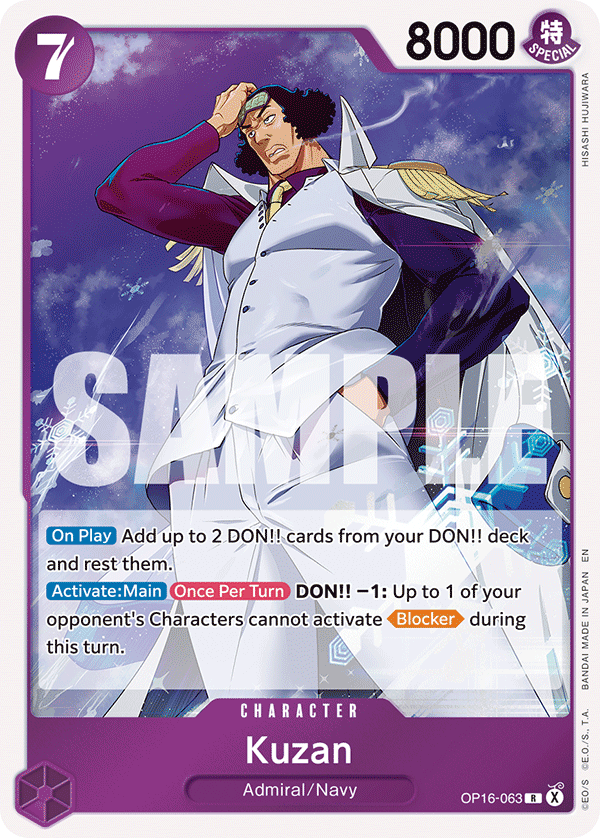 Kuzan OP16-063, the R printing from OP-16 of the One Piece Card Game