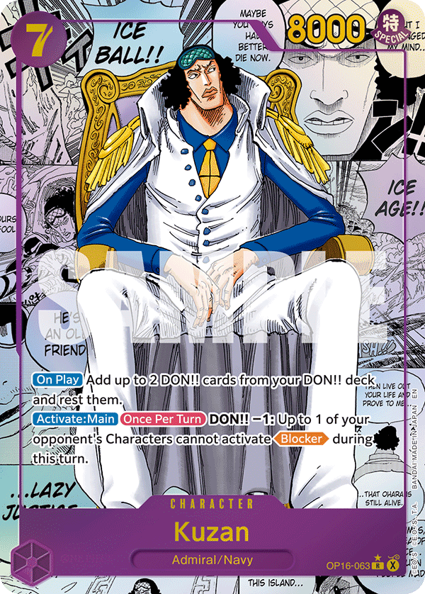 Kuzan OP16-063, the R printing from OP-16 of the One Piece Card Game