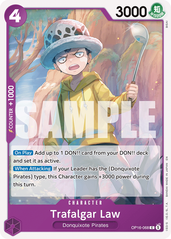 Trafalgar Law (068) OP16-068, the C printing from OP-16 of the One Piece Card Game