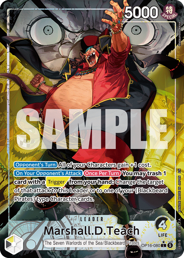 Marshall.D.Teach (080) OP16-080, the L printing from OP-16 of the One Piece Card Game