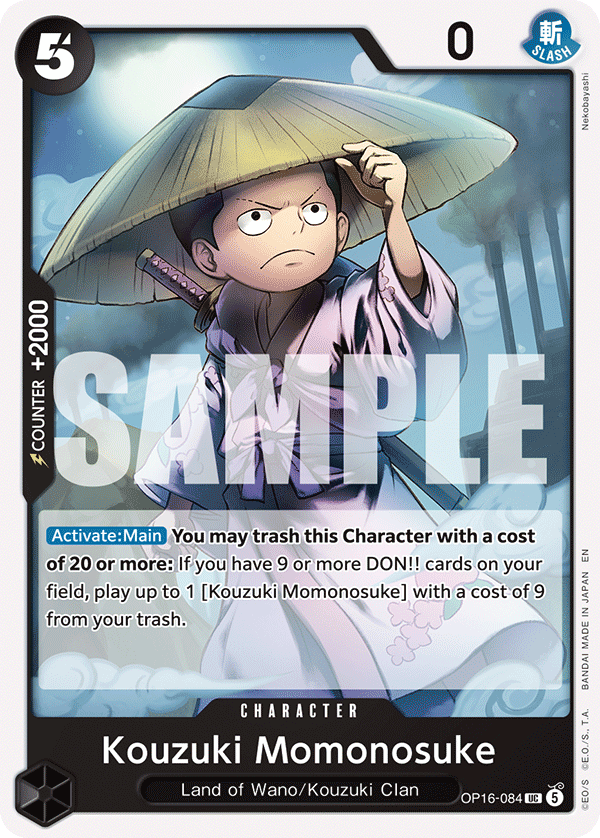 Kouzuki Momonosuke (084) OP16-084, the UC printing from OP-16 of the One Piece Card Game