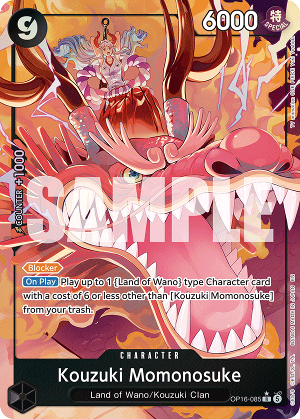 Kouzuki Momonosuke (085) OP16-085, the R printing from OP-16 of the One Piece Card Game