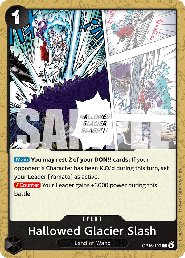 Hallowed Glacier Slash OP16-100, the C printing from OP-16 of the One Piece Card Game