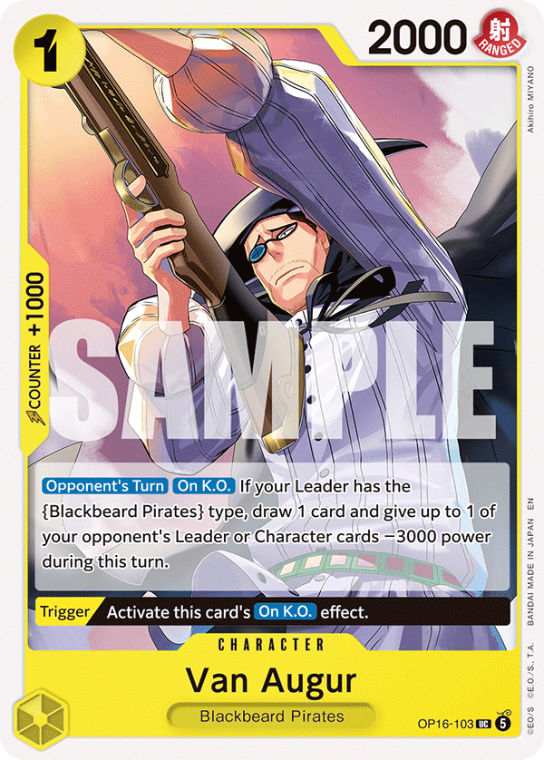 Van Augur OP16-103, the UC printing from OP-16 of the One Piece Card Game
