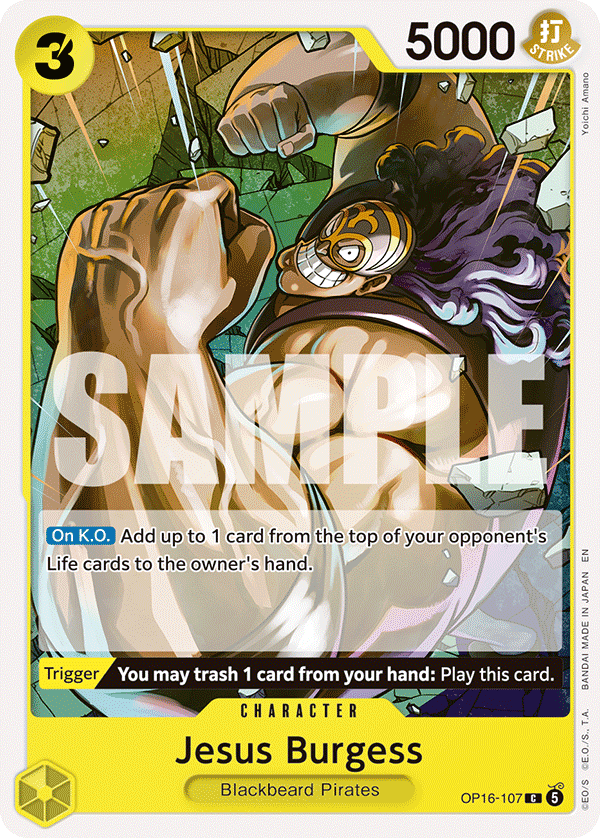 Jesus Burgess OP16-107, the C printing from OP-16 of the One Piece Card Game