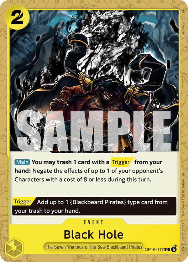 Black Hole OP16-117, the C printing from OP-16 of the One Piece Card Game