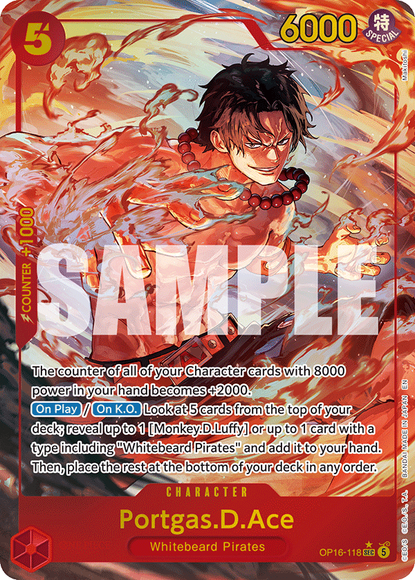 Portgas.D.Ace (118) OP16-118, the SEC printing from OP-16 of the One Piece Card Game