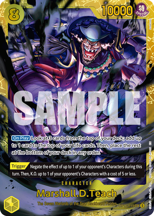 Marshall.D.Teach (119) OP16-119, the SEC printing from OP-16 of the One Piece Card Game