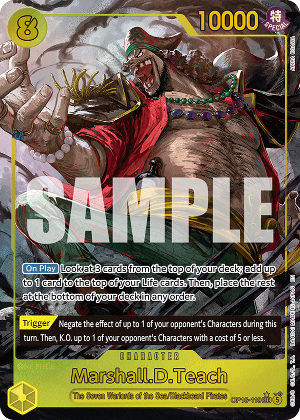Marshall.D.Teach (119) OP16-119, the SEC printing from OP-16 of the One Piece Card Game