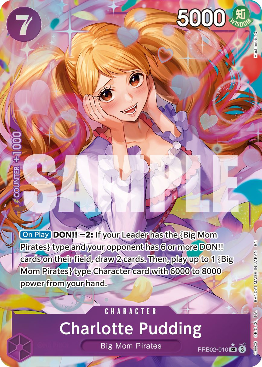 Charlotte Pudding - PRB02-010 PRB02-010, the SR printing from PRB-02 of the One Piece Card Game
