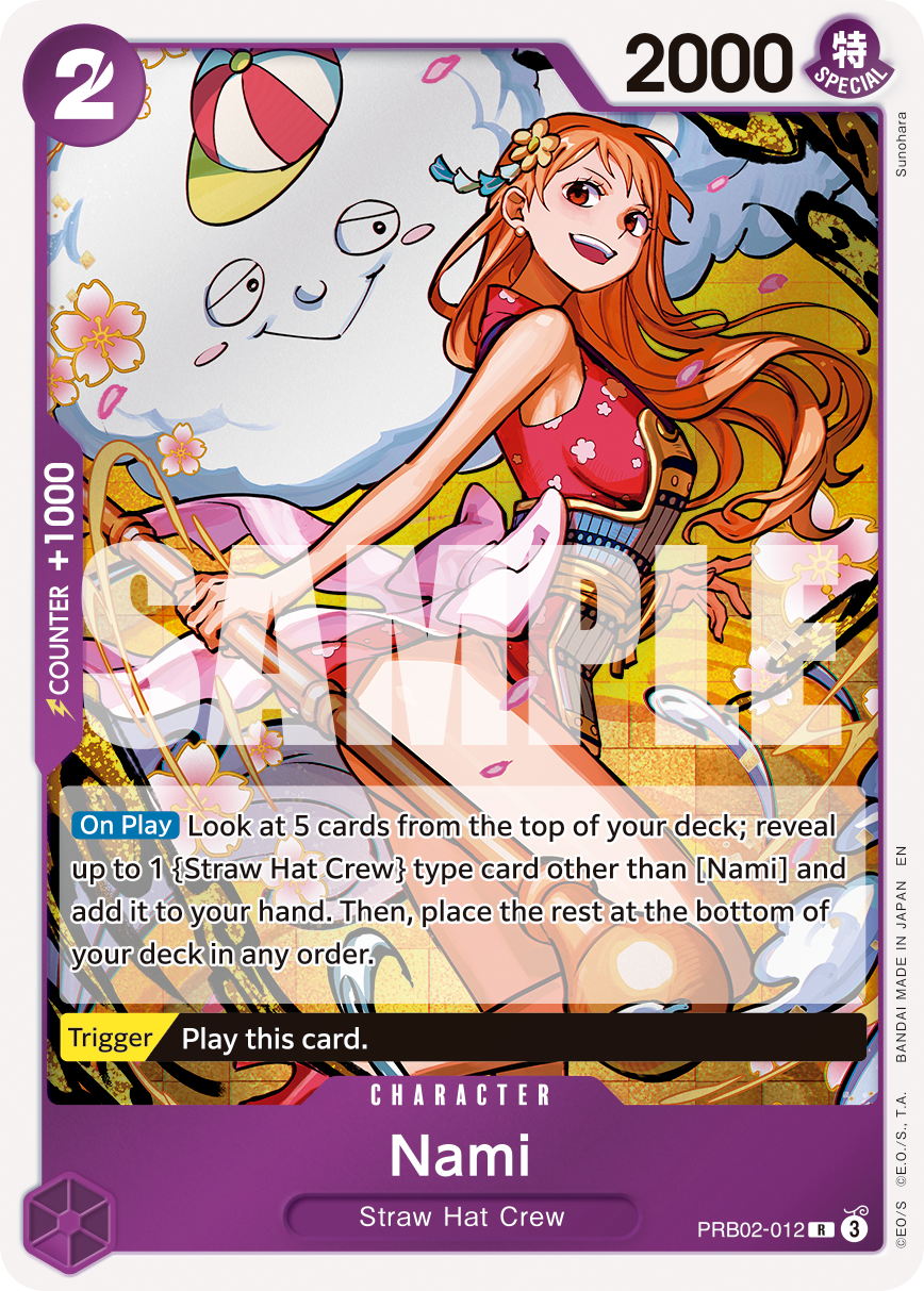 Nami PRB02-012, the R printing from PRB-02 of the One Piece Card Game