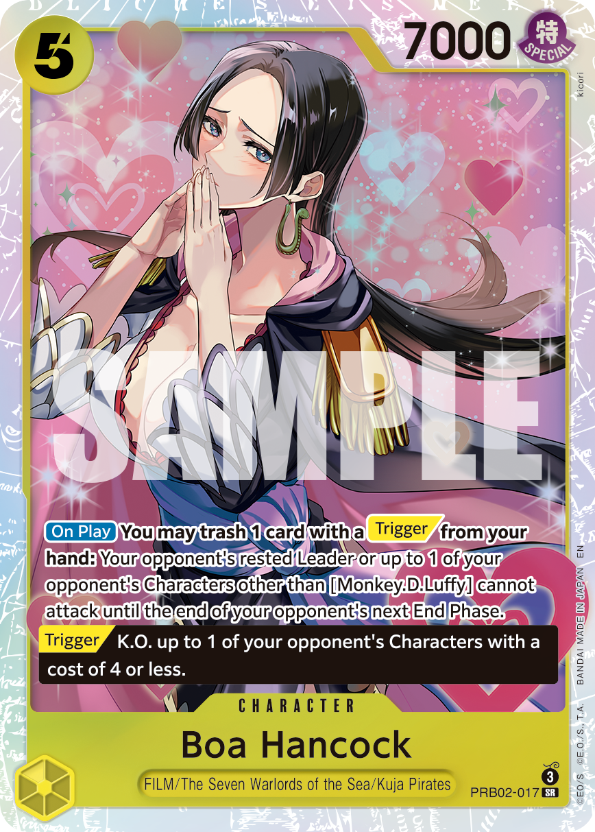 Boa Hancock PRB02-017, the SR printing from PRB-02 of the One Piece Card Game