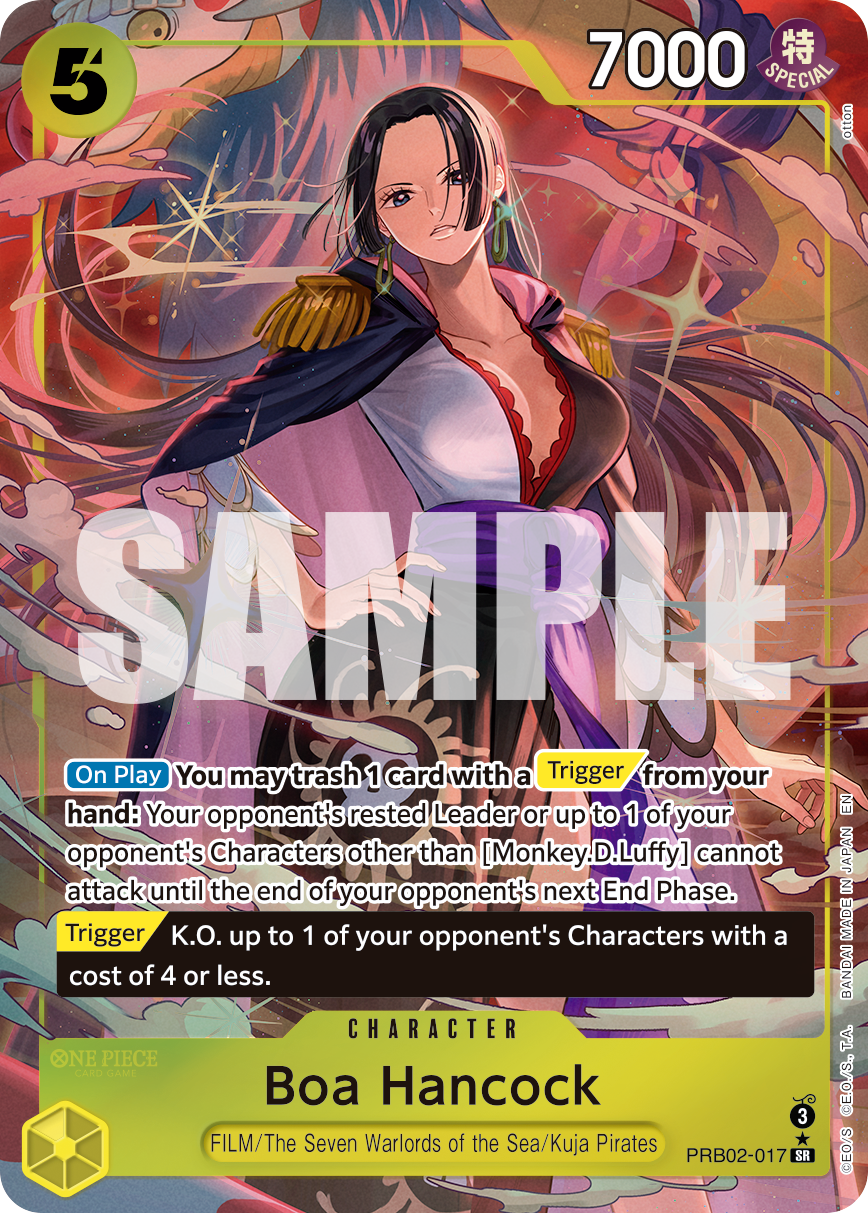 Boa Hancock PRB02-017, the SR printing from PRB-02 of the One Piece Card Game