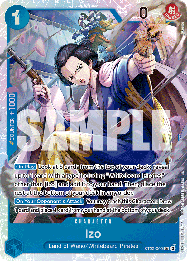 Izo ST22-002, the SR printing from ST-22 of the One Piece Card Game