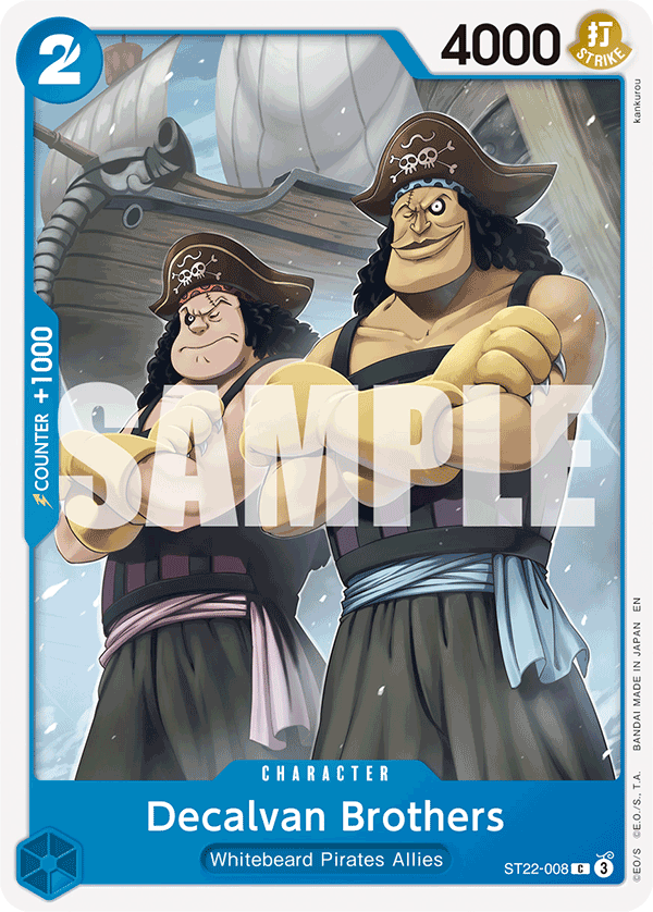 Decalvan Brothers ST22-008, the C printing from ST-22 of the One Piece Card Game