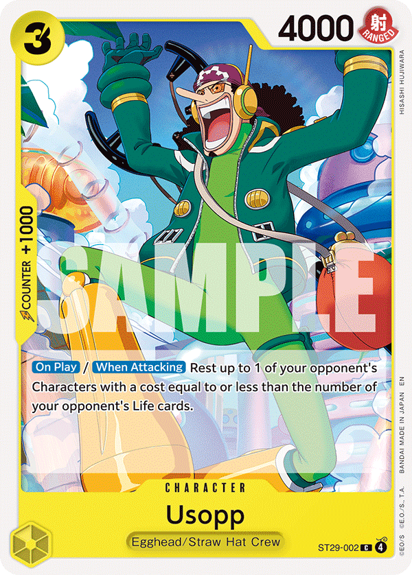 Usopp ST29-002, the C printing from ST-29 of the One Piece Card Game