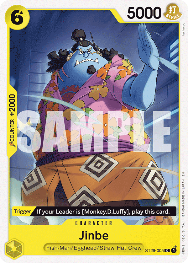 Jinbe ST29-005, the C printing from ST-29 of the One Piece Card Game