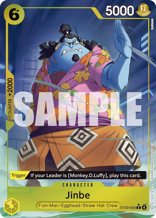 Jinbe ST29-005, the C printing from ST-29 of the One Piece Card Game
