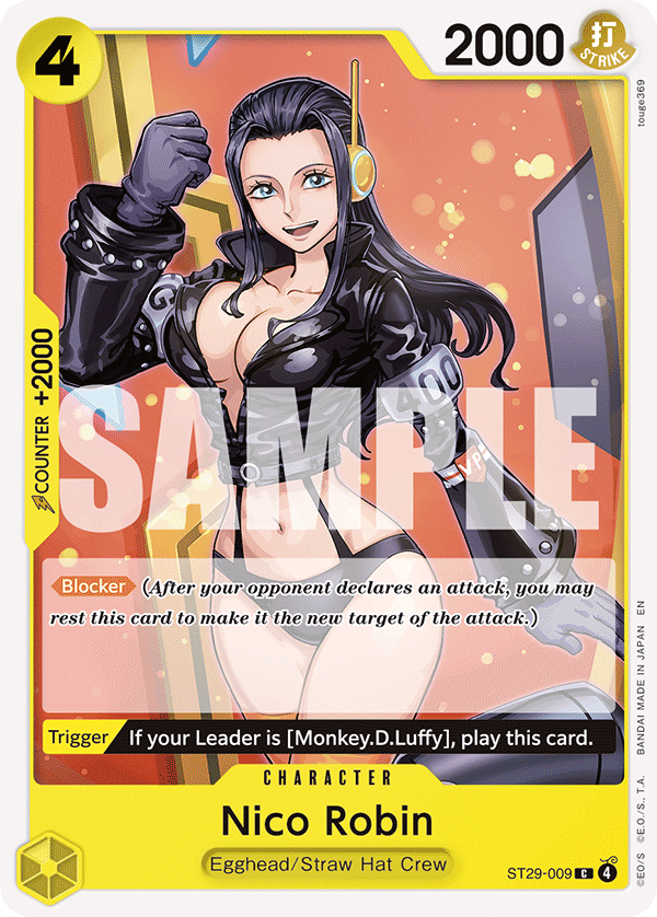Nico Robin ST29-009, the C printing from ST-29 of the One Piece Card Game