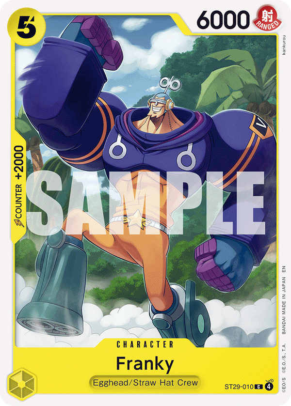 Franky ST29-010, the C printing from ST-29 of the One Piece Card Game