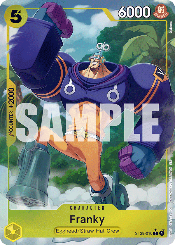 Franky ST29-010, the C printing from ST-29 of the One Piece Card Game