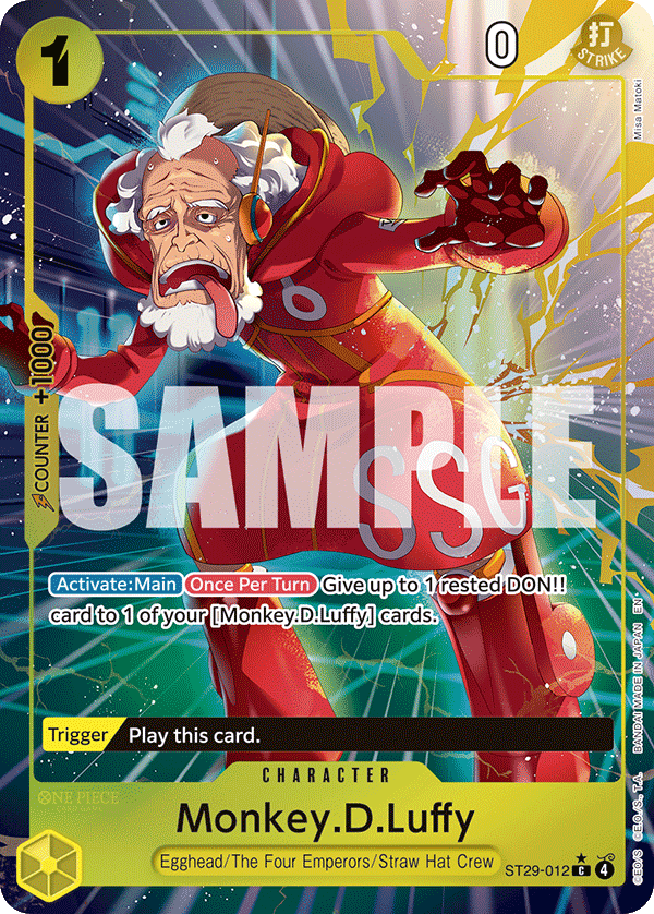 Monkey D. Luffy ST29-012, the C printing from ST-29 of the One Piece Card Game