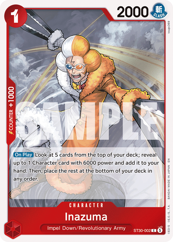 Inazuma ST30-002, the C printing from ST-30 of the One Piece Card Game