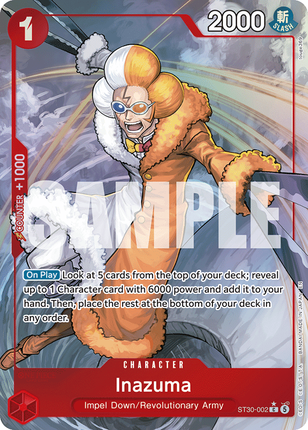 Inazuma ST30-002, the C printing from ST-30 of the One Piece Card Game