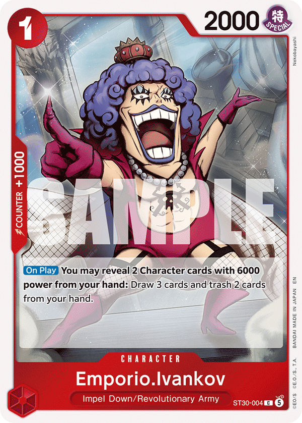 Emporio.Ivankov ST30-004, the C printing from ST-30 of the One Piece Card Game