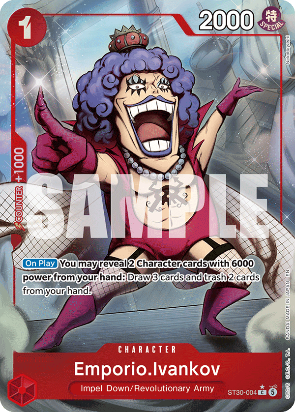 Emporio.Ivankov ST30-004, the C printing from ST-30 of the One Piece Card Game