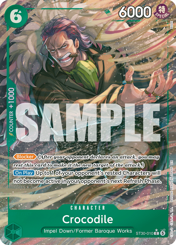 Crocodile ST30-010, the C printing from ST-30 of the One Piece Card Game