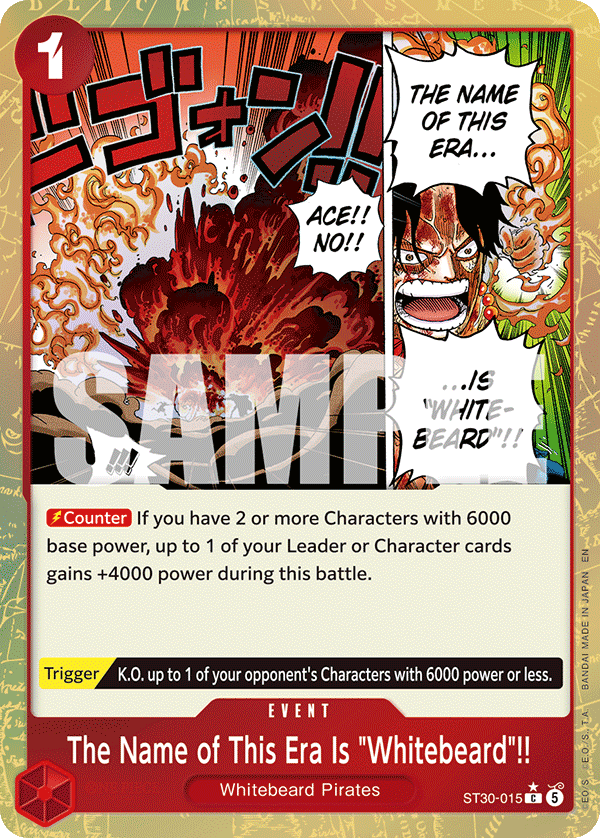 The Name of This Era Is "Whitebeard"!! ST30-015, the C printing from ST-30 of the One Piece Card Game