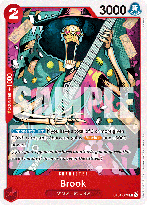 Brook ST31-003, the C printing from ST-31 of the One Piece Card Game