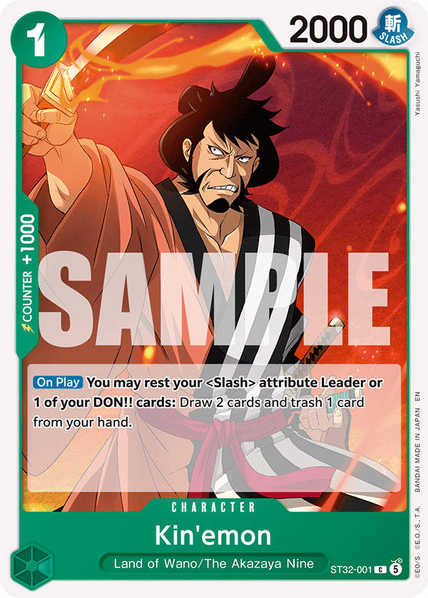 Kin'emon ST32-001, the C printing from ST-32 of the One Piece Card Game