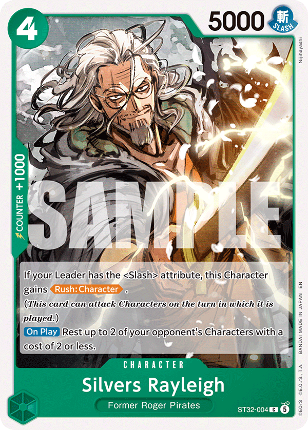 Silvers Rayleigh ST32-004, the C printing from ST-32 of the One Piece Card Game