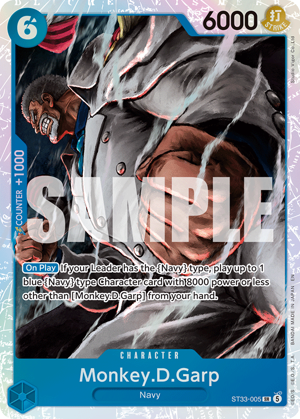 Monkey.D.Garp ST33-005, the SR printing from ST-33 of the One Piece Card Game