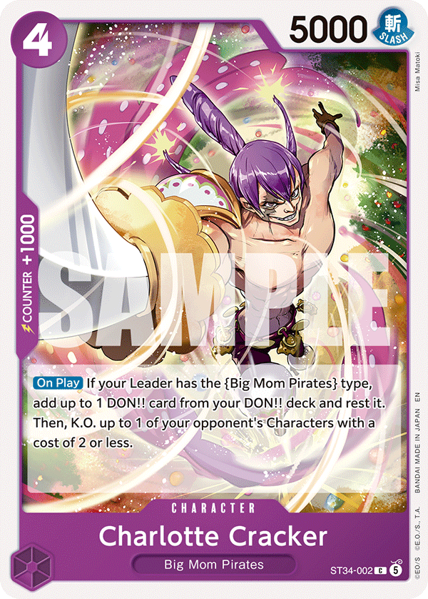 Charlotte Cracker ST34-002, the C printing from ST-34 of the One Piece Card Game